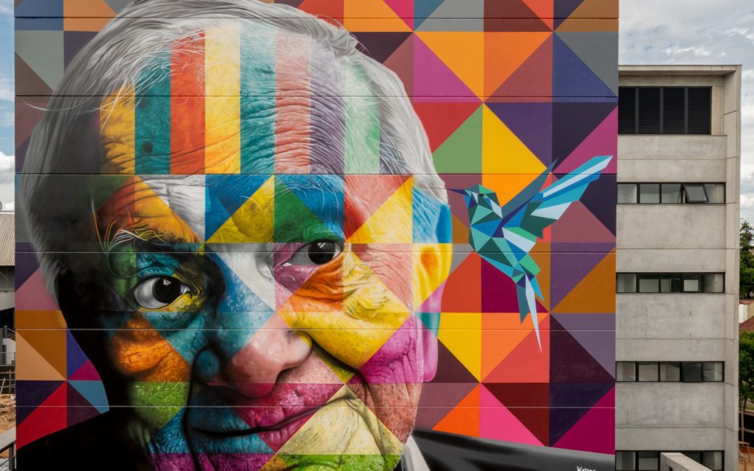 Mário Quintana é o homenageado no primeiro painel de Kobra na Capital