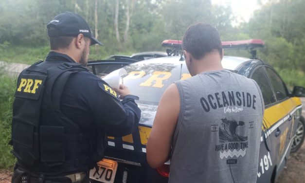 Motorista informa à PRF que estava dirigindo bêbado