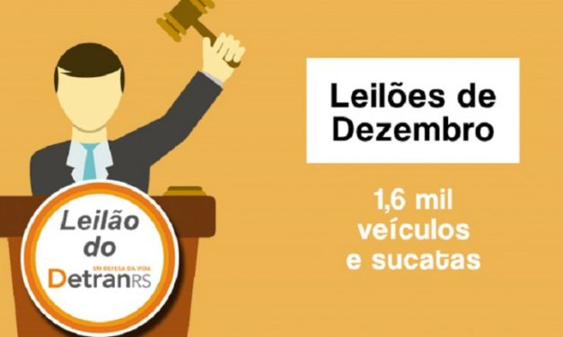 Leilões do DetranRS ofertam 1,6 mil veículos e sucatas em dezembro