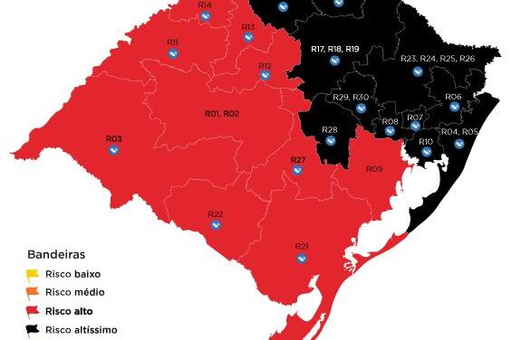 Com piora nos indicadores, governo do RS coloca 11 regiões em bandeira preta