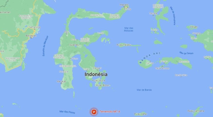 Indonésia tem tremor de magnitude 7,3