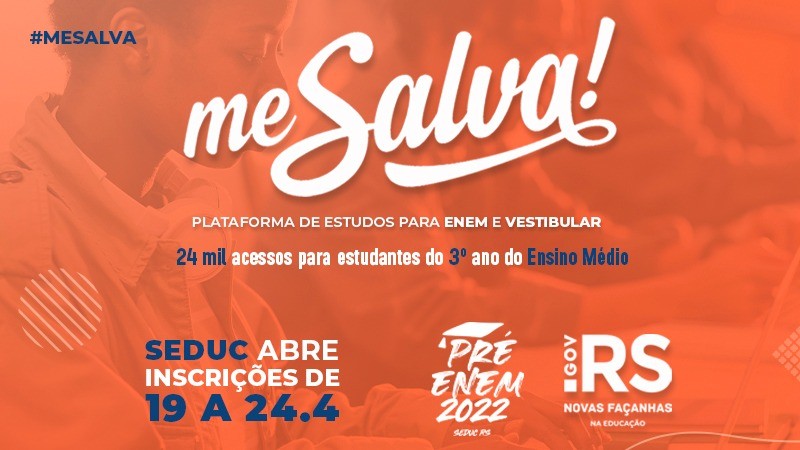 Seduc oferece 24 mil acessos gratuitos à plataforma “Me Salva!” para estudantes da rede estadual