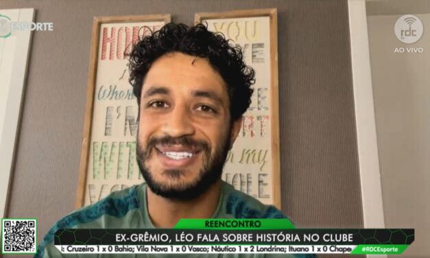 Léo, ex-jogador do Grêmio, comenta sobre reencontro com o clube: “Gratidão”