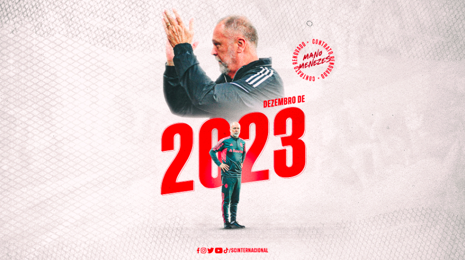 Inter renova com Mano Menezes até dezembro de 2023