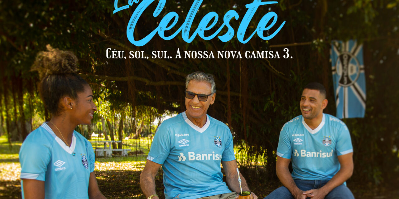 La Celeste: Grêmio lança terceira camisa da temporada