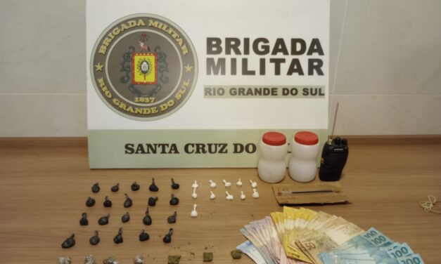 Brigada Militar prende homem por transportar mais de 40 porções de drogas em Santa Cruz do Sul