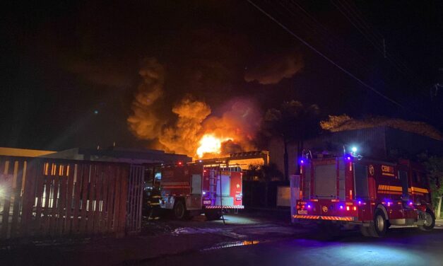 Incêndio atinge empresa de produtos químicos em Nova Santa Rita