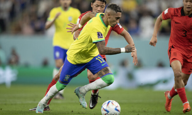 Apesar de não ter marcado gols, Raphinha é o jogador do Brasil com mais finalizações certas