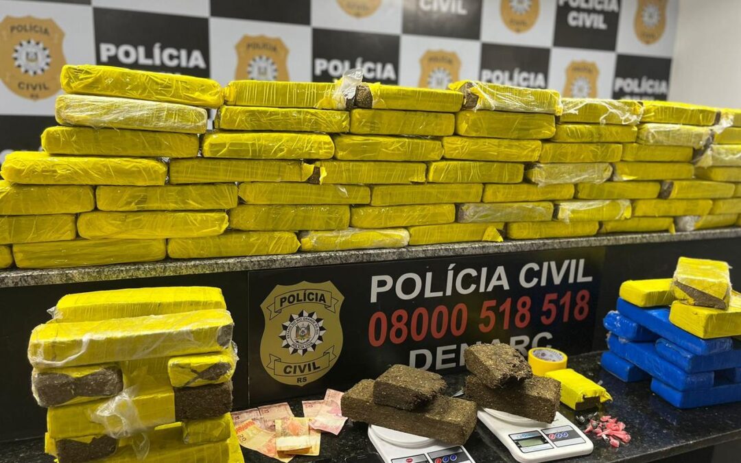Polícia Civil encontra depósito do tráfico e apreende 67 quilos de maconha em Porto Alegre
