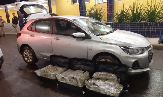 Ação conjunto entre PRF, Brigada e Polícia Civil resulta na apreensão de 15 quilos de skunk