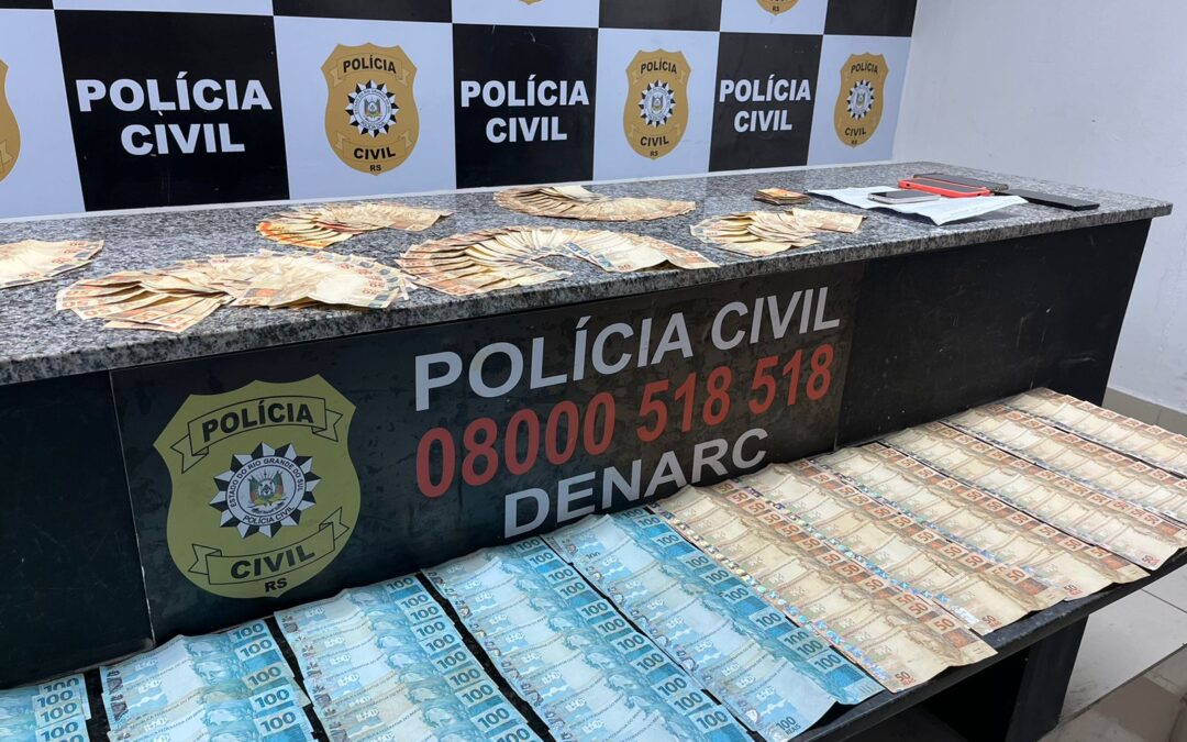 Denarc apreende R$18 mil com suspeito de tráfico de drogas