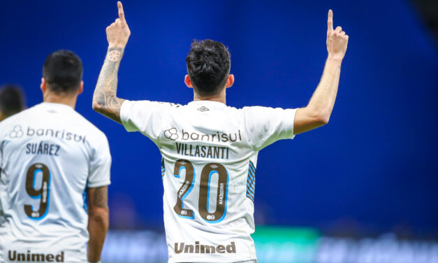 Com dois gols em três jogos, Villasanti tem destaque no Grêmio; Confira números