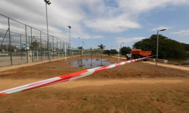 Quadras de concreto são liberadas para atividades esportivas no trecho 3 da Orla