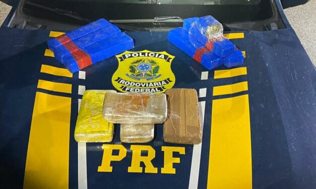 PRF intercepta carro maconha, cocaína e crack em Bagé; motorista foi preso