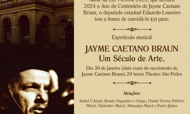 Espetáculo na capital vai celebrar 100 anos de Jayme Caetano Braun