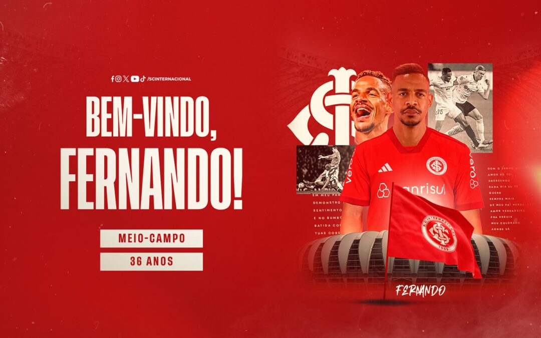É do colorado! Inter anuncia contratação de Fernando