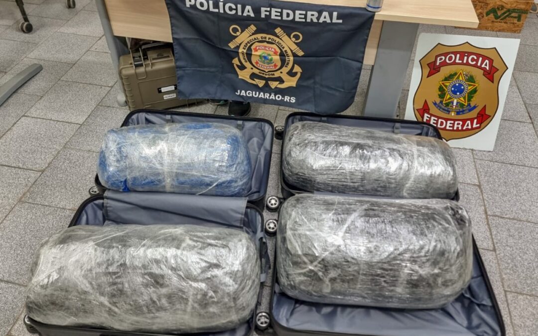 Na fronteira com o Uruguai, Polícia Federal confiscou 20 quilos de skunk